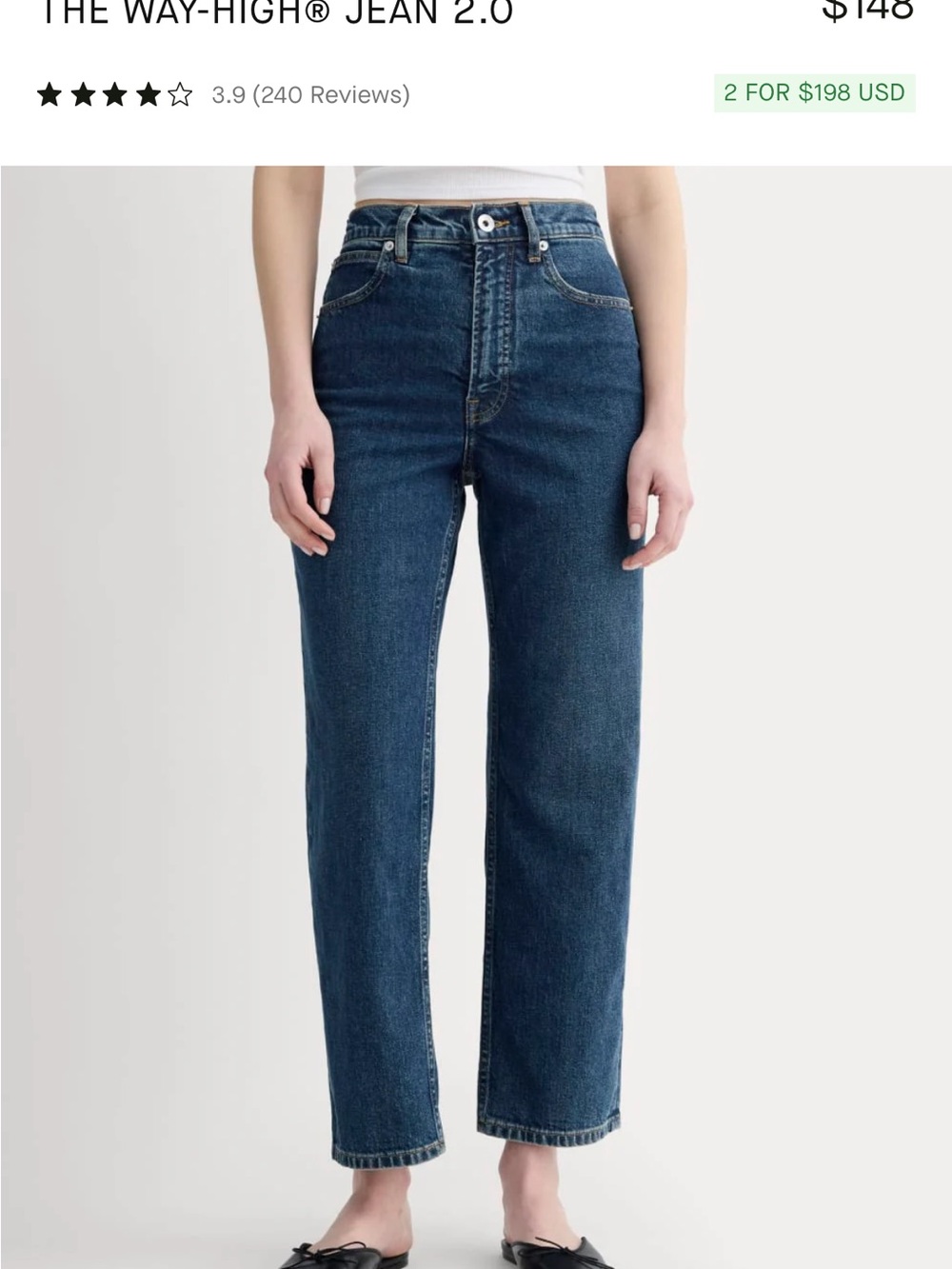 Everlane The Way-High® Straight Leg Jeans - Dark Blue Denim